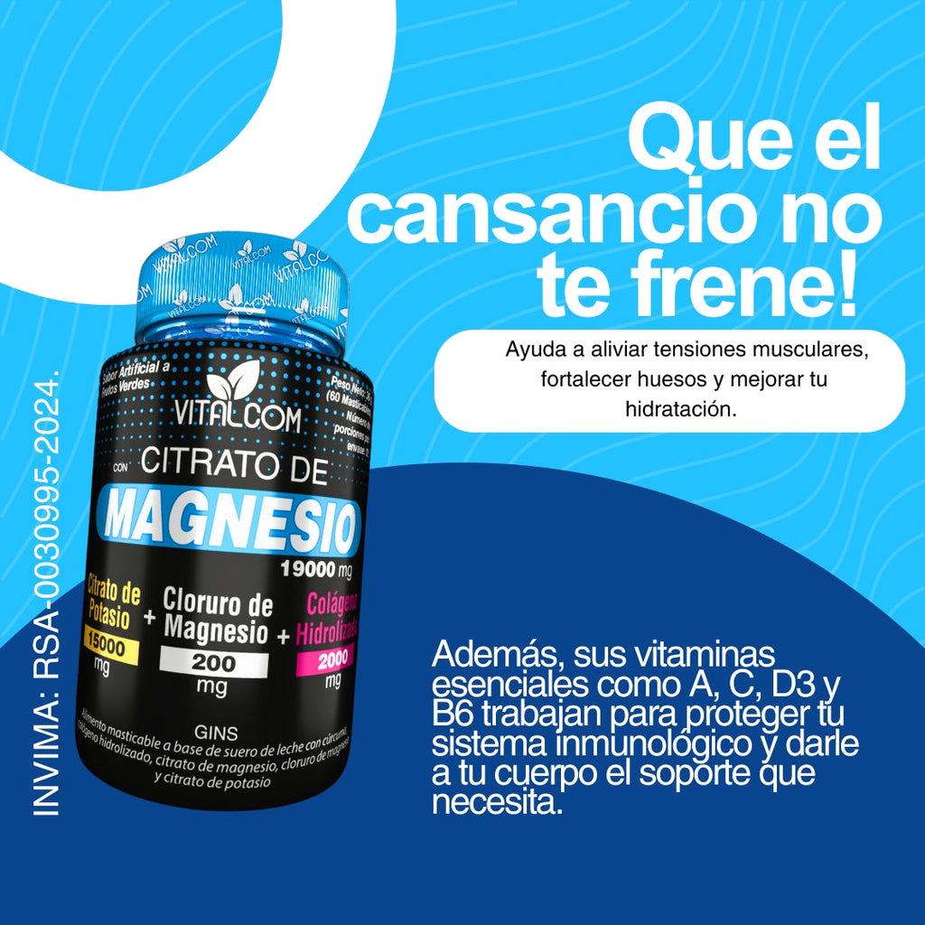 Citrato de Magnesio +  (Colágeno Hidrolizado + Potasio) - Único en Caracas