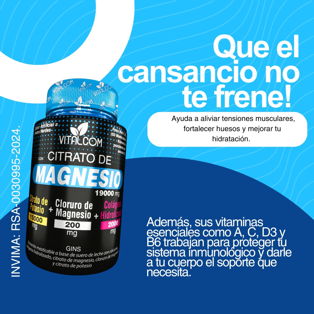 Citrato de Magnesio +  (Colágeno Hidrolizado + Potasio) - Único en Caracas
