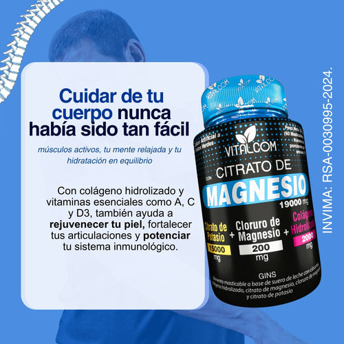 Citrato de Magnesio +  (Colágeno Hidrolizado + Potasio) - Único en Caracas