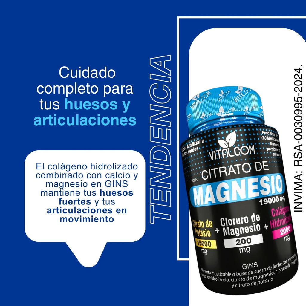 Citrato de Magnesio +  (Colágeno Hidrolizado + Potasio) - Único en Caracas