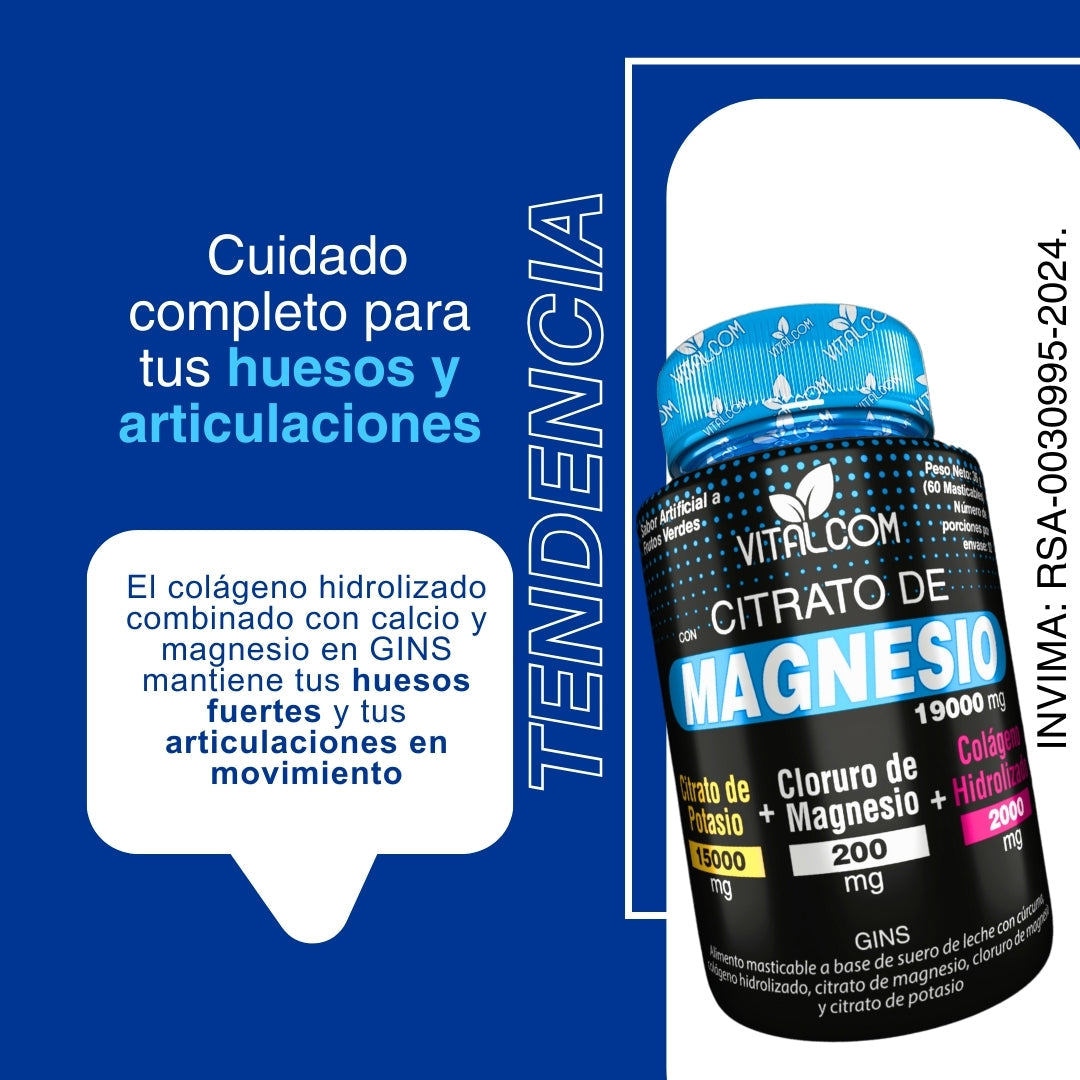 Citrato de Magnesio +  (Colágeno Hidrolizado + Potasio) - Único en Caracas