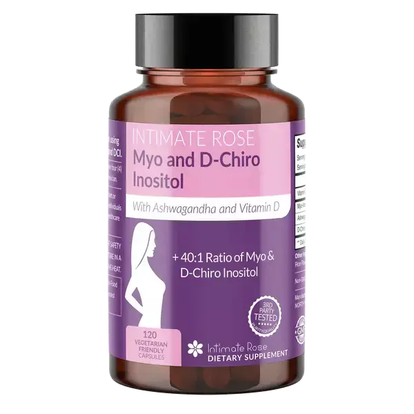 Inositol (Myo y D-Chiro) 40:1 con Ashwagandha y Vitamina D, Intimate Rose